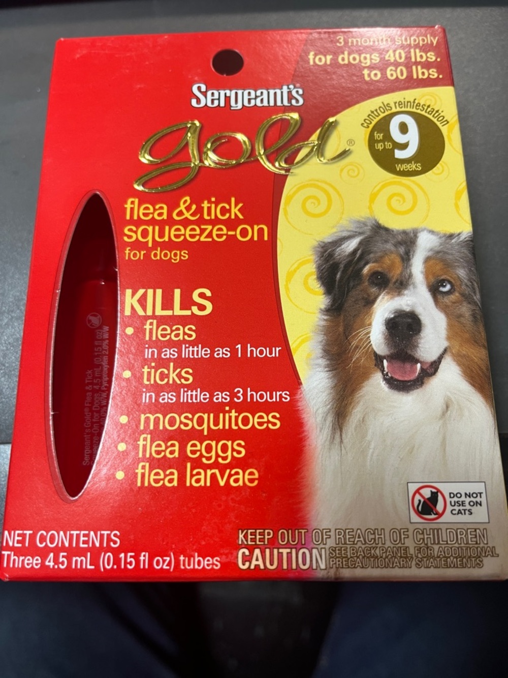 Gold Flea & Tick Squeeze-On for Dogs (Red) 3 Month Supply